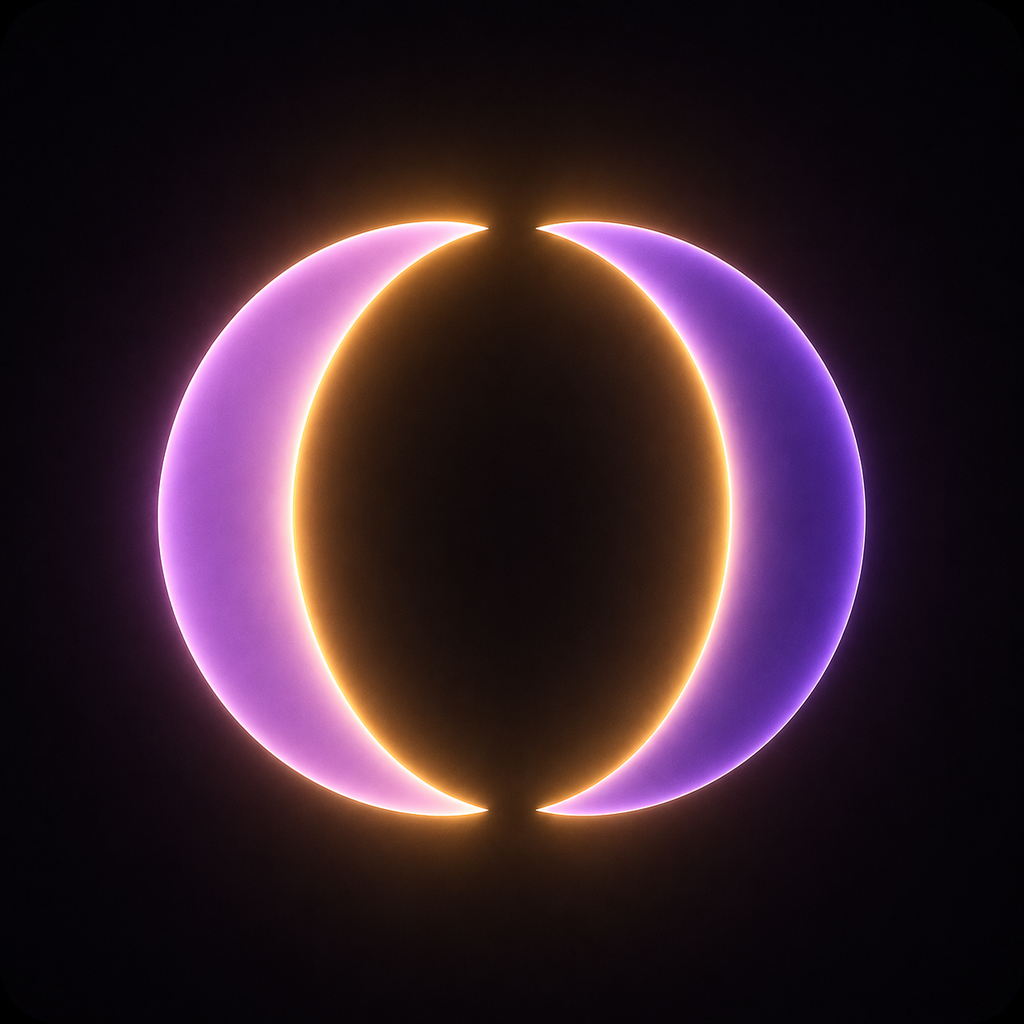 InPhase app icon — Cosmic Violet and Solar Gold